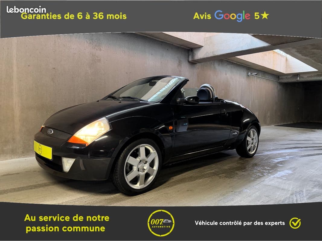 FORD KA STREETKA 1.6 95 - Intérieur cuir - Sièges chauffants - Climatisation - Chargeur 6 CD - Sors de révision - Lunette arrière neuve - Moteur à chaine - Très bon état — véhicule occasion premium Saint-Maur-des-Fossés 007 Automotive